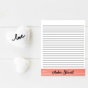 Personalized 8.5 x 11 Lined Stationery Paper